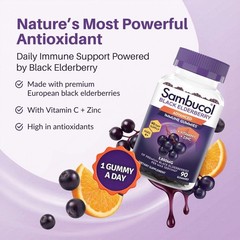 Sambucol Elderberry Gummies – Immune Support Supplement for Adults & Kids wit…