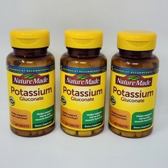 Nature Made Potassium Gluconate 550 mg, 100 Tabs per Bottle (3 Pack) Exp 07/2029