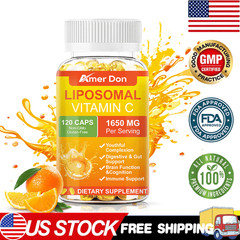 Liposomal Vitamin C 1650mg – 120 Capsules – High Absorption Supplements USA SHIP