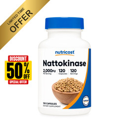 Nutricost Nattokinase 2,000FU, 120 Capsules – Gluten Free, Non-GMO, Vegetarian