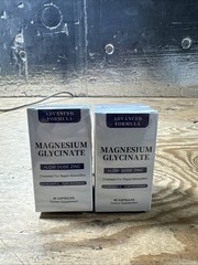 2x Magnesium Glycinate + Zinc Chelated Supplement | 300mg | 90 Capsules | Vegan