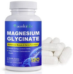 Magnesium Glycinate 1040mg 120 Capsules for Calm Stress, Sleep, Leg Cramp, Heart