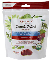 Quantum Health Organic Cough Relief Lozenges – Bing Cherry 18 Ct Menthol Honey