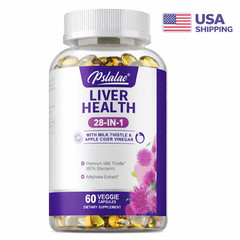 Liver Health Supplement Dandelion Milk Thistle ACV Turmeric 60 Capsules