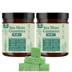 1 Sea 16 Organic Moss Gummy | Irishmoss Extract 6000Mg | Apple Green Flavor in