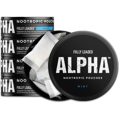 Fully Loaded Alpha Nootropic Pouches Mint – 5 Cans – 15 Pouches per can – Eff…
