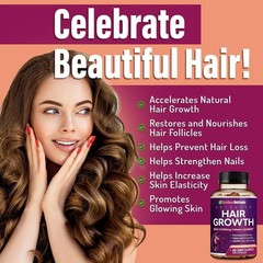 Rainbow Nutrients Hair Growth Vitamins w/ Biotin 10,000mcg &Collagen 120Capsules