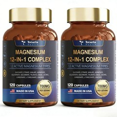 2 Pack Magnesium Complex – 12 Active Magnesium Types/Sleep Muscle Nerve Support/