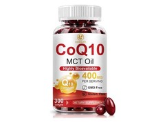 CoQ10 400mg Per Serving, 300 Softgels Extra Strength with MCT Oil, Coenzyme Q10
