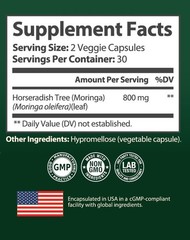 Organic Moringa Capsules – Premium Quality Ingredients – USA Facility – 4 PACK