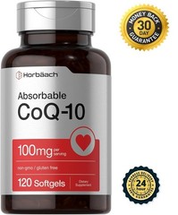 CoQ10 100mg Softgels | 120 Count | Non-GMO and Gluten Free | By Horbaach