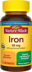 Iron 65 Mg Red Blood Cell Energy Support Healthy Cognitive Function, 180 Tabs