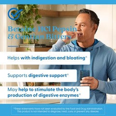 Doctor’s Best Betaine HCI Pepsin & Gentian 120 Count (Pack of 1), White