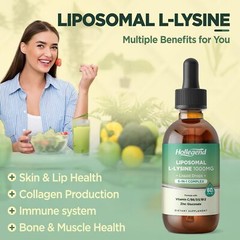 Liposomal L-Lysine 1000mg Liquid Drops 2oz – Immune, Skin & Lip Support