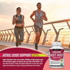 Toplux Organic Beet Root 2040mg | Nitric Oxide Boost Supplement Tablets