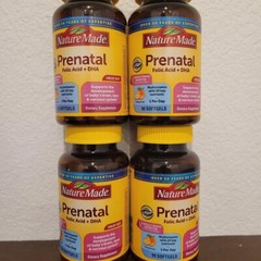 Nature Made Prenatal Folic Acid + DHA Supplement 90 Softgels Each Pack Of 4