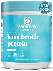 Zammex Beef Bone Broth Protein Powder Vanilla-Collagen Peptides (40 Servings)