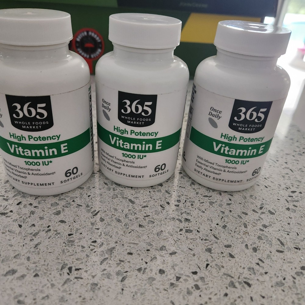 365 Whole Foods Market Vitamin E High Potency 1000 IU, 60 Softgels *EXP 12/2026*