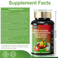 70 Fruits and Veggies Whole Food Supplement with Superfood & 5 Probiotic Strains