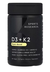 Vitamin D3 K2 – 10,000IU of Vegan D3 & 250mcg of Vitamin K2 as MK7 – 60 Softgels