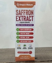 Saffron Extract Liquid Drops for Mood & Mind -Strawberry Flavor 2 fl oz 50mg