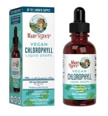 NEW Mary Ruth’s VEGAN Chlorophyll Liquid Drops Peppermint Flavored 2Fl Oz (60ml)