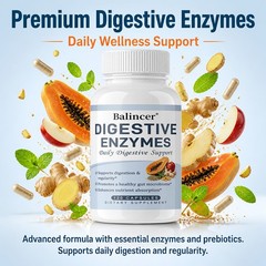 Digestive Enzymes Dietary Supplement, Probiotic Prebiotic Blend, 30-120 Capsules