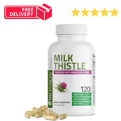 Bronson Milk Thistle Silymarin Marianum & Dandelion Extract,(120 capsules)
