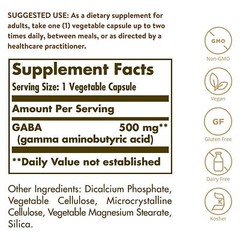 Solgar GABA 500 mg 100 Vegetable Capsules