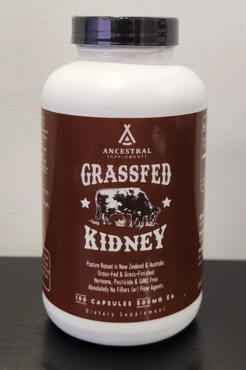 Ancestral Supplements Grass Fed Beef Kidney Supplement, 1 Bottle – EXP 02/28