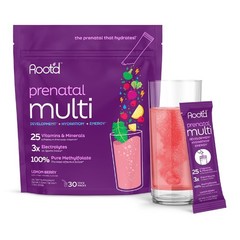 Root’d Prenatal Multivitamin Powder 25 Vitamins & Minerals with 3x Electroly…