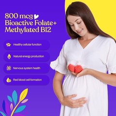 B12 for Pregnancy & Breastfeeding Brain – 5-MTHF Folate + Methylcobalamin VEGAN