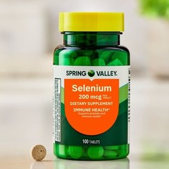 2 pack Spring Valley Selenium Immune Health Supplement Tablets, 200 mcg, 100 CT