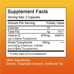 Vitamin E Oil 120 Softgels | Vit E Capsules for Hair Skin Nail Face Health Vegan