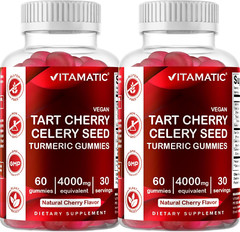 2 Pack Tart Cherry with Celery Seed Gummies – 4000 Mg Serving – Powerful Uric…