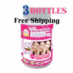 3 Bottles White Gluta Supreme 1500000 Mg V Shape Face Whitening Anti Aging