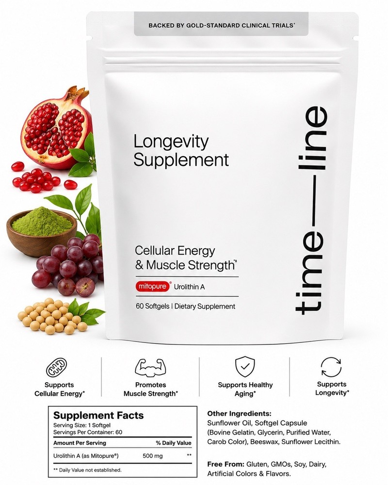 Time-Line Longevity Supplement Mitopure Urolithin A 60 Softgels 07/27