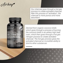 Organic Activated Charcoal Capsules 1200mg – Highly Absorbent, Detox Cleanse