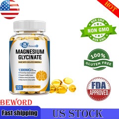Magnesium Glycinate 4-in-1 Complex 1300mg – High Strength Magnesium 120 Capsules