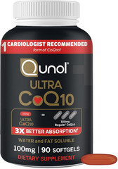 Qunol Ultra Coq10 100Mg Softgels- 3X Better Absorption, Antioxidant for Heart He