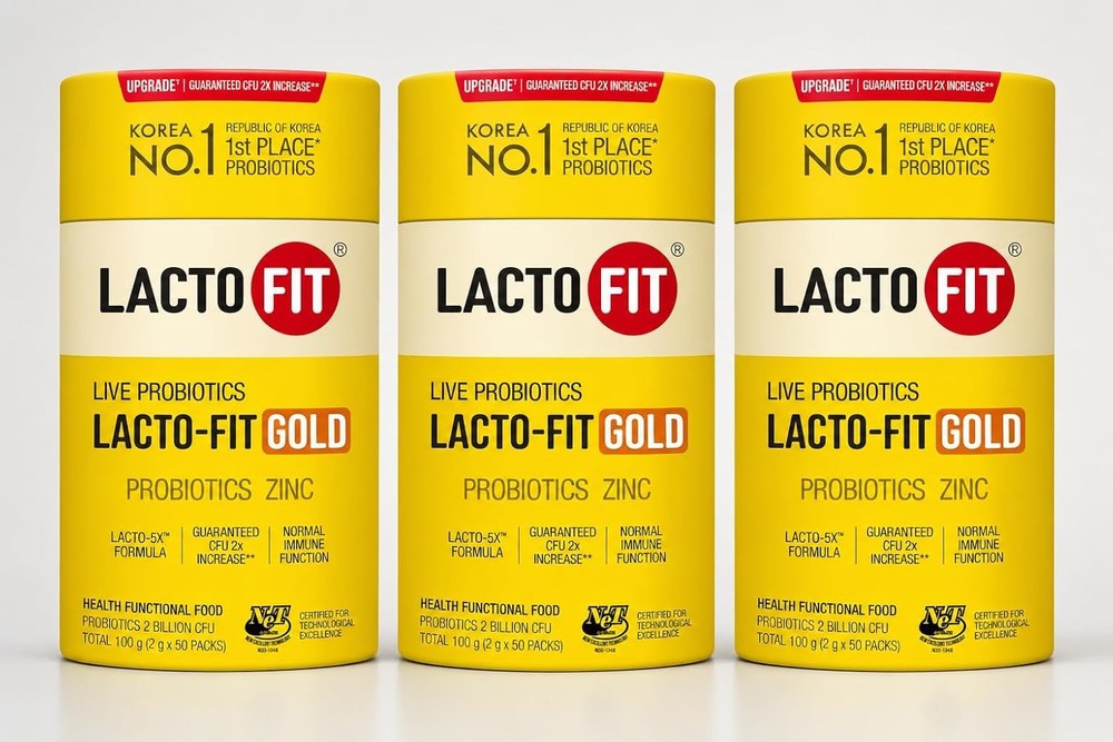 (3-PACKS) LACTOFIT GOLD PROBIOTIC POWDER STICKS (2g x 50 packs) YOGURT & GRAPE
