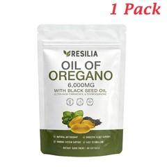 5 Pack Resilia Oil of Oregano 6000mg with Black Seed Oil Softgels – 60 Softgels
