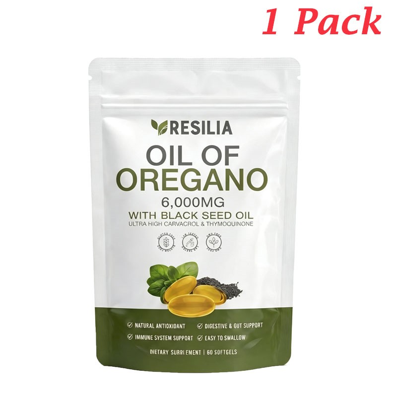Resilia Oil of Oregano 6000mg with Black Seed Oil Softgels – 60 Softgels