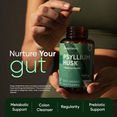 Psyllium Husk Capsules 1500mg (750mg per Cap) | Prebiotics & Soluble Fiber Su…