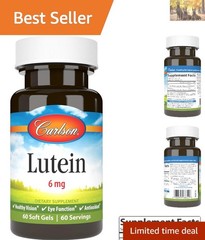 Lutein Antioxidant Softgels – 6mg for Eye Function, 60 Unflavored Softgels