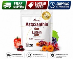 VivoNu 14-in-1 Astaxanthin 12mg & Lutein 40mg with Zeaxanthin Supplements, 6 Mon