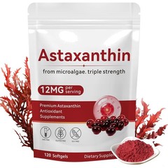 Clean Astaxanthin 12mg Softgels – 120 Count for Comprehensive Health Support