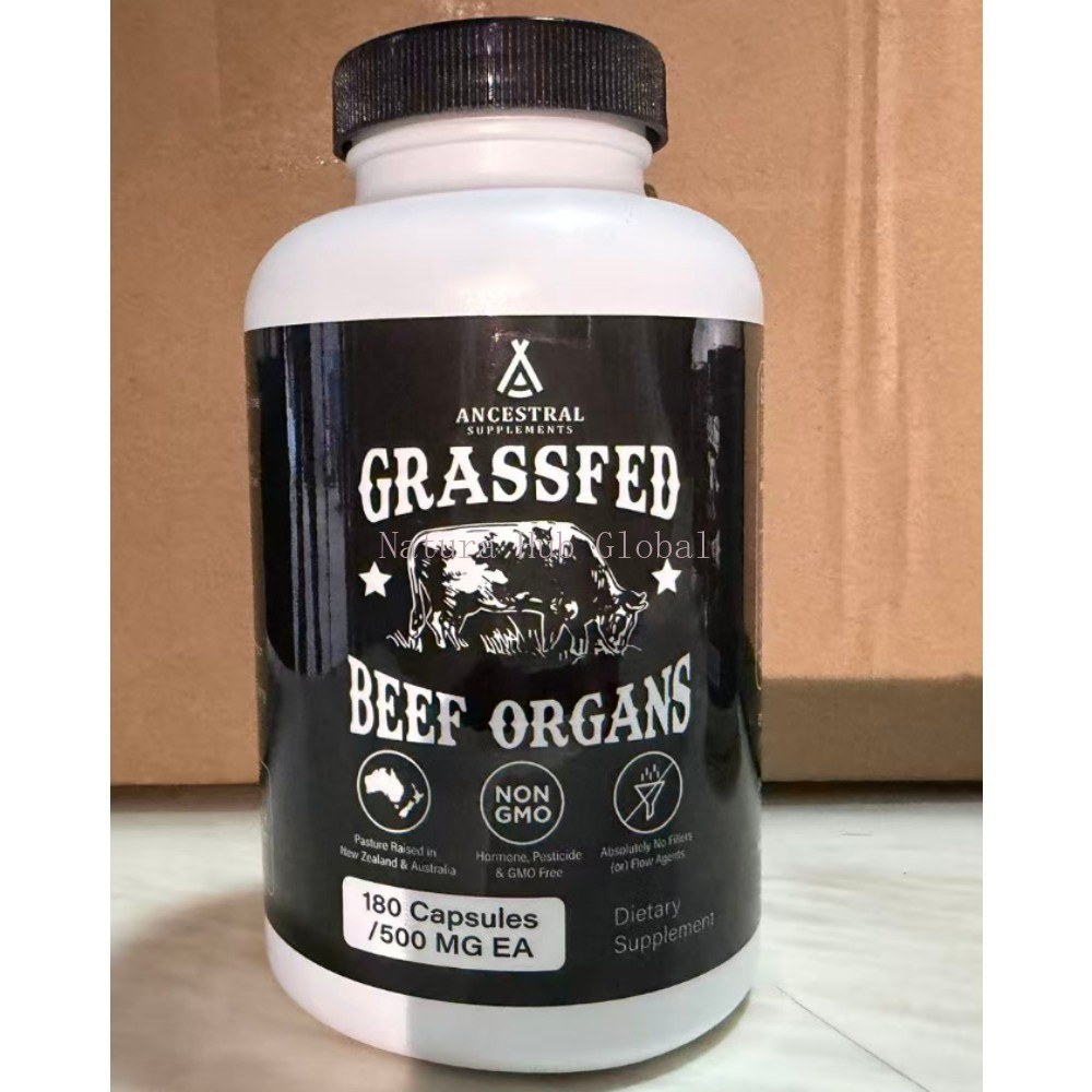 Ancestral Supplements Grass Fed Beef Organ Supplement, Boost metabolism-180 caps