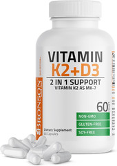 Vitamin K2 D3 (MK7) Supplement Non-Gmo Formula Vitamin D3 5000IU (125 Mcg) & 90