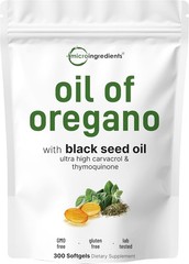 2 in 1 Oil of Oregano & Black Seed Softgels Count with Carvacrol,Immune Support
